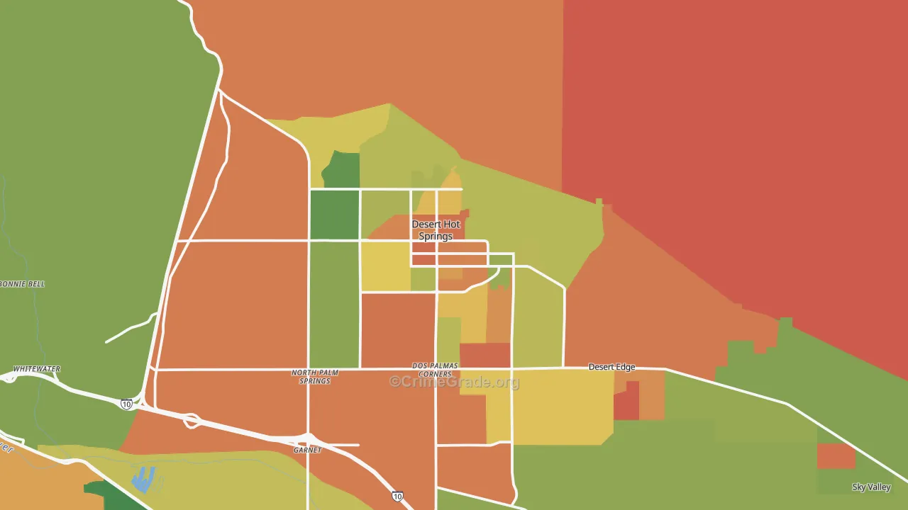 Desert Hot Springs, CA Map of Vandalism Rates