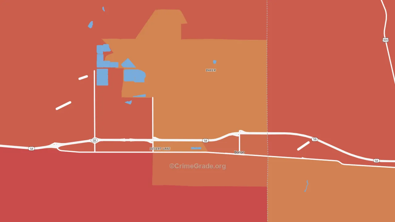 Desert Lake, CA Map of Vandalism Rates