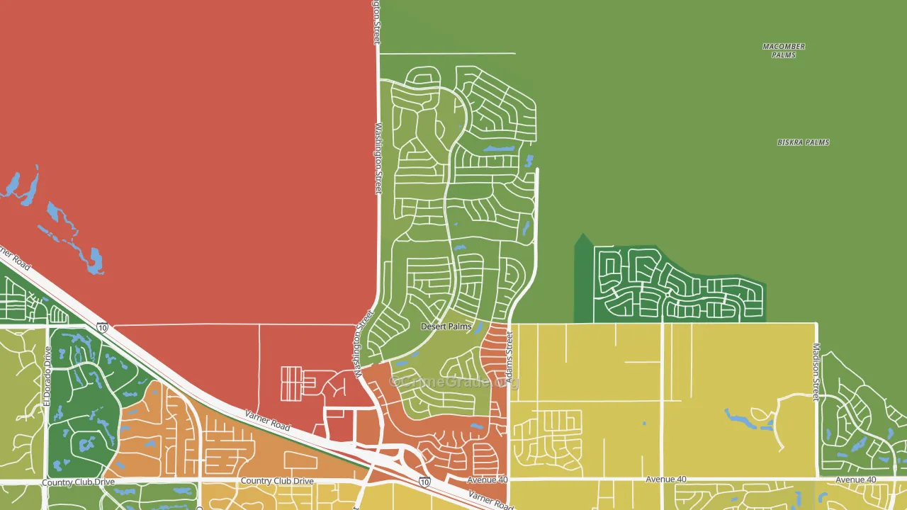 Desert Palms, CA Map of Vandalism Rates