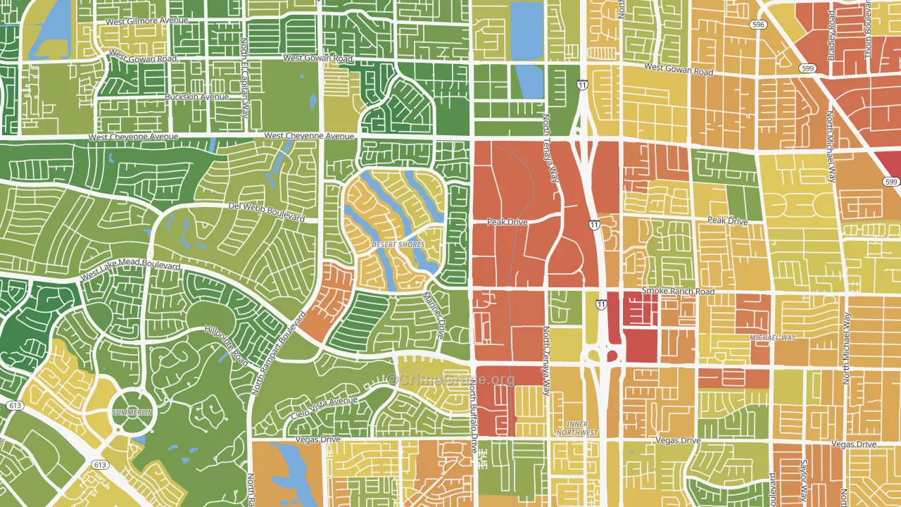 Desert Shores, Las Vegas, NV Map of Vandalism Rates