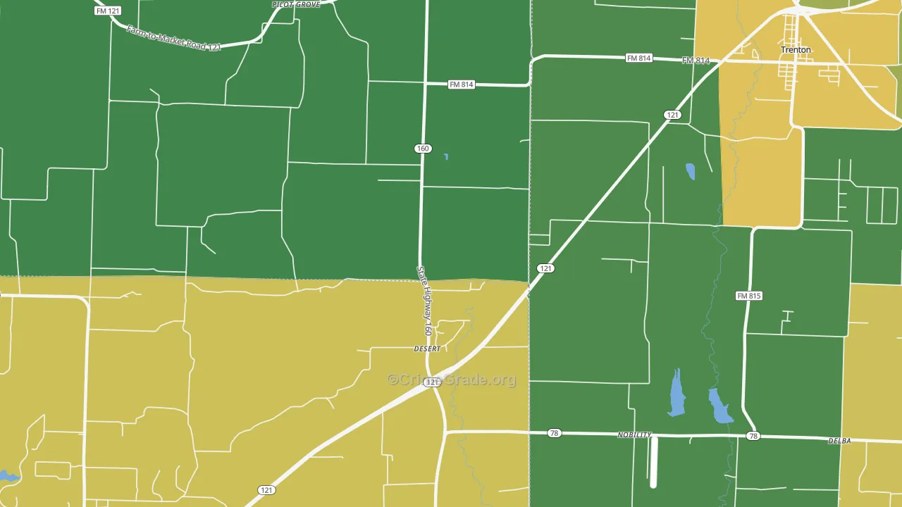 Desert, TX Map of Vandalism Rates