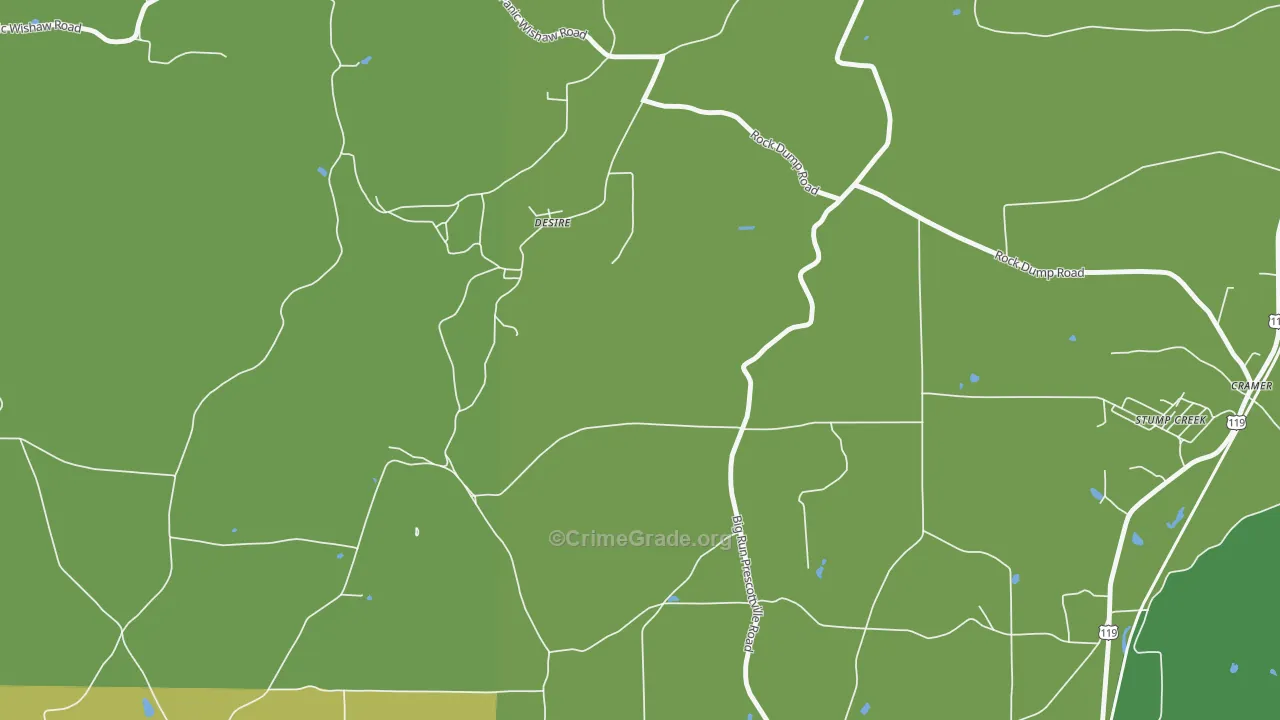Desire, PA Map of Vandalism Rates