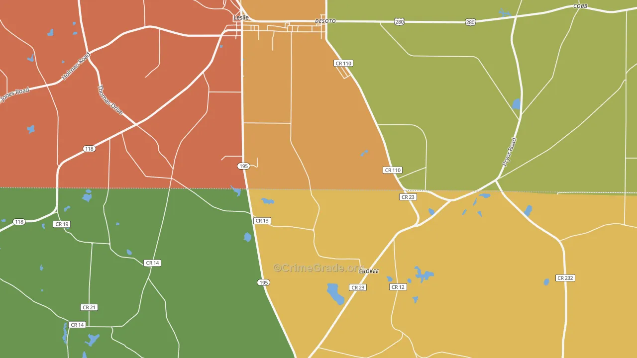 DeSoto, GA Map of Vandalism Rates