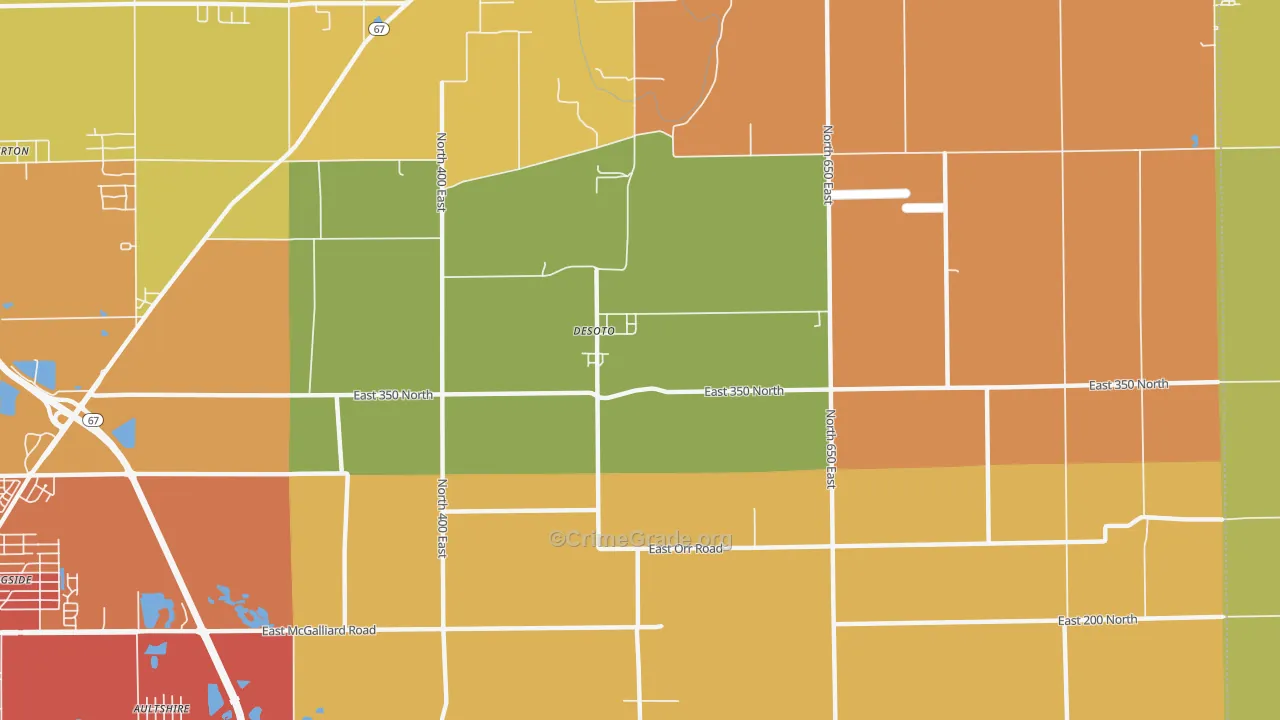 DeSoto, IN Map of Vandalism Rates