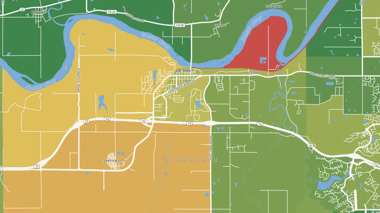 DeSoto, KS Map of Vandalism Rates