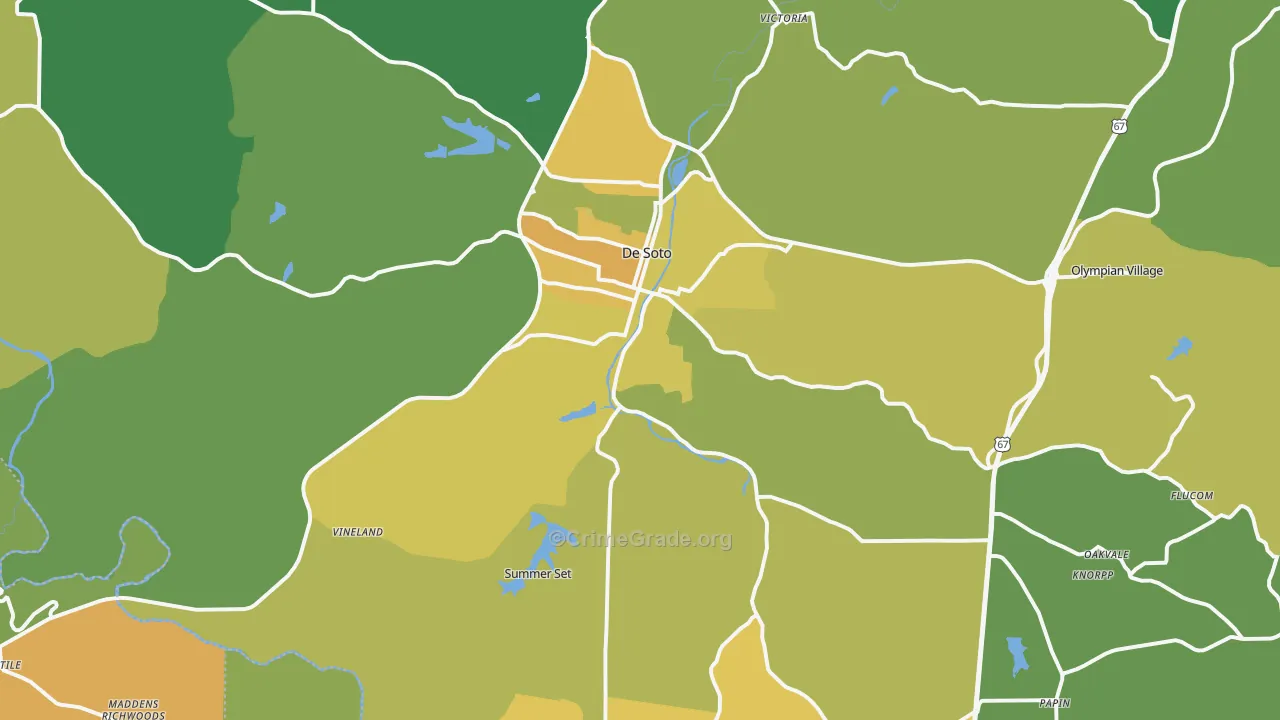 DeSoto, MO Map of Vandalism Rates