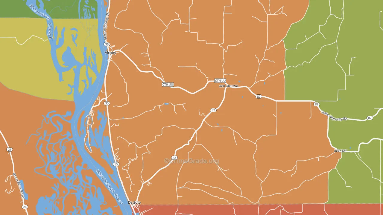 DeSoto, WI Map of Vandalism Rates