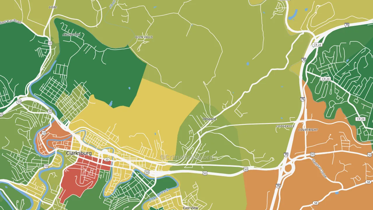 Despard, WV Map of Vandalism Rates