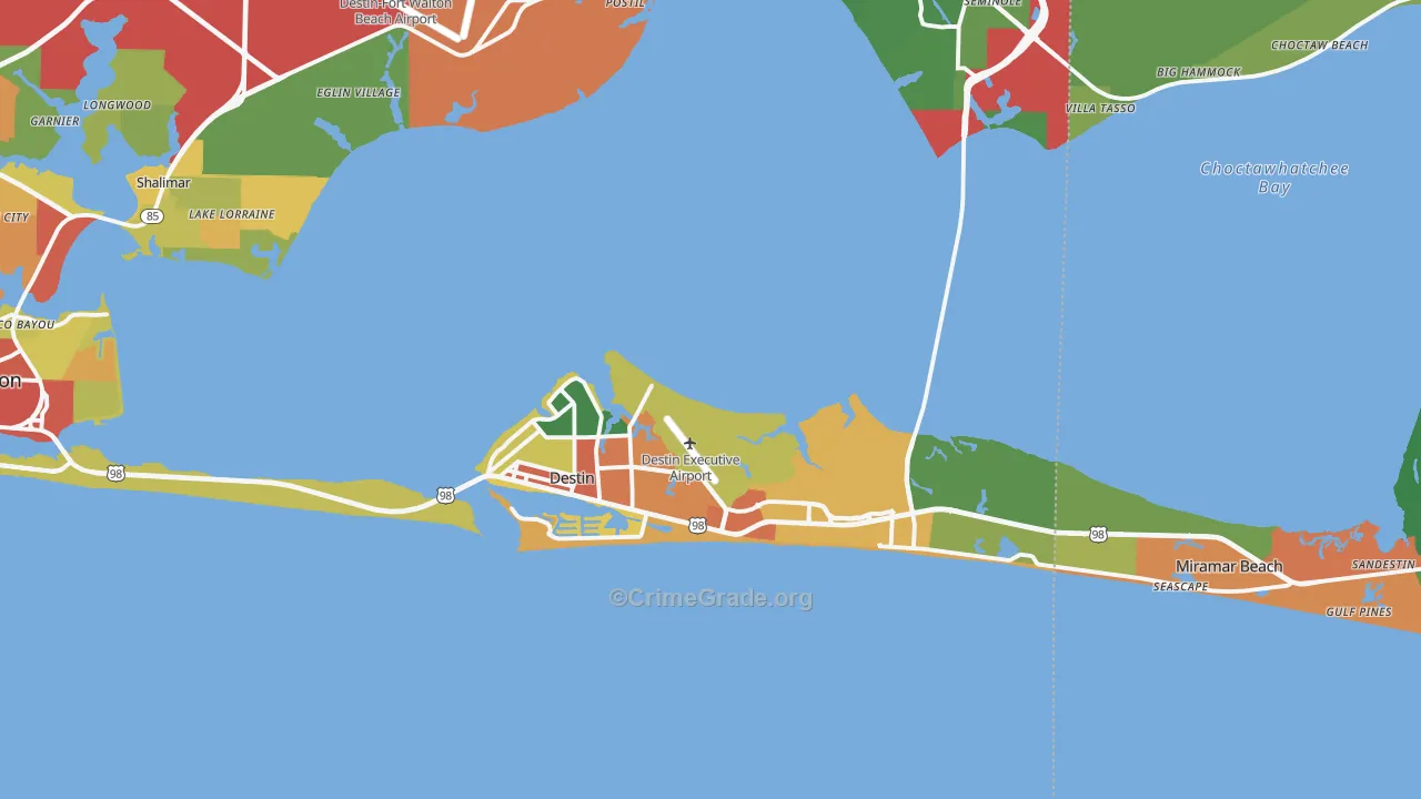 Destin, FL Map of Vandalism Rates