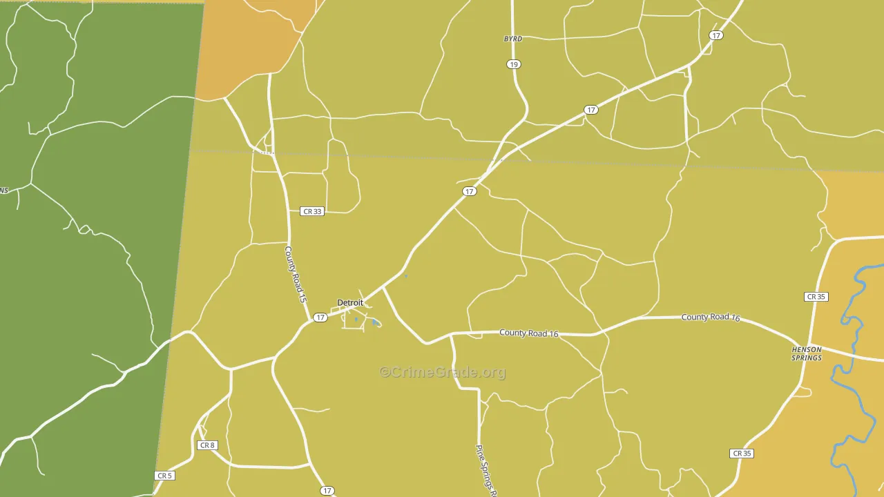 Detroit, AL Map of Vandalism Rates