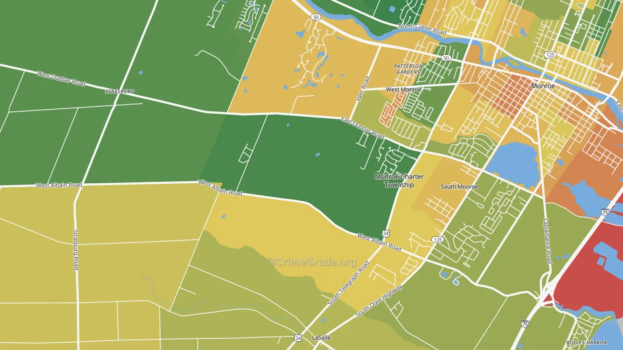Detroit Beach, MI Map of Vandalism Rates