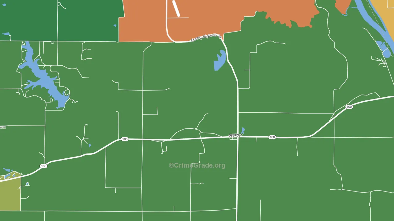 Detroit, IL Map of Vandalism Rates