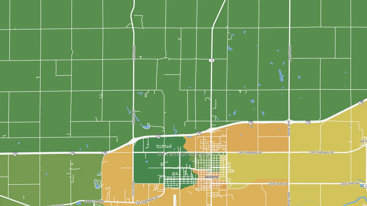 Detroit, KS Map of Vandalism Rates
