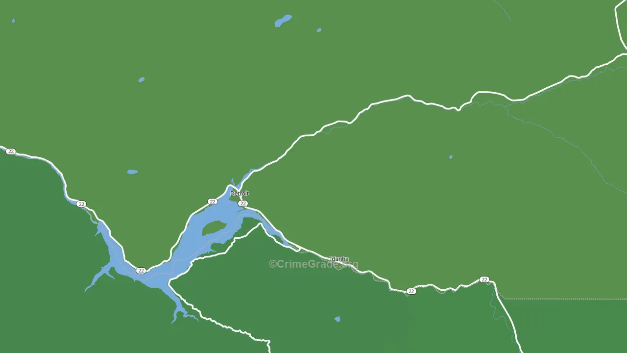 Detroit, OR Map of Vandalism Rates