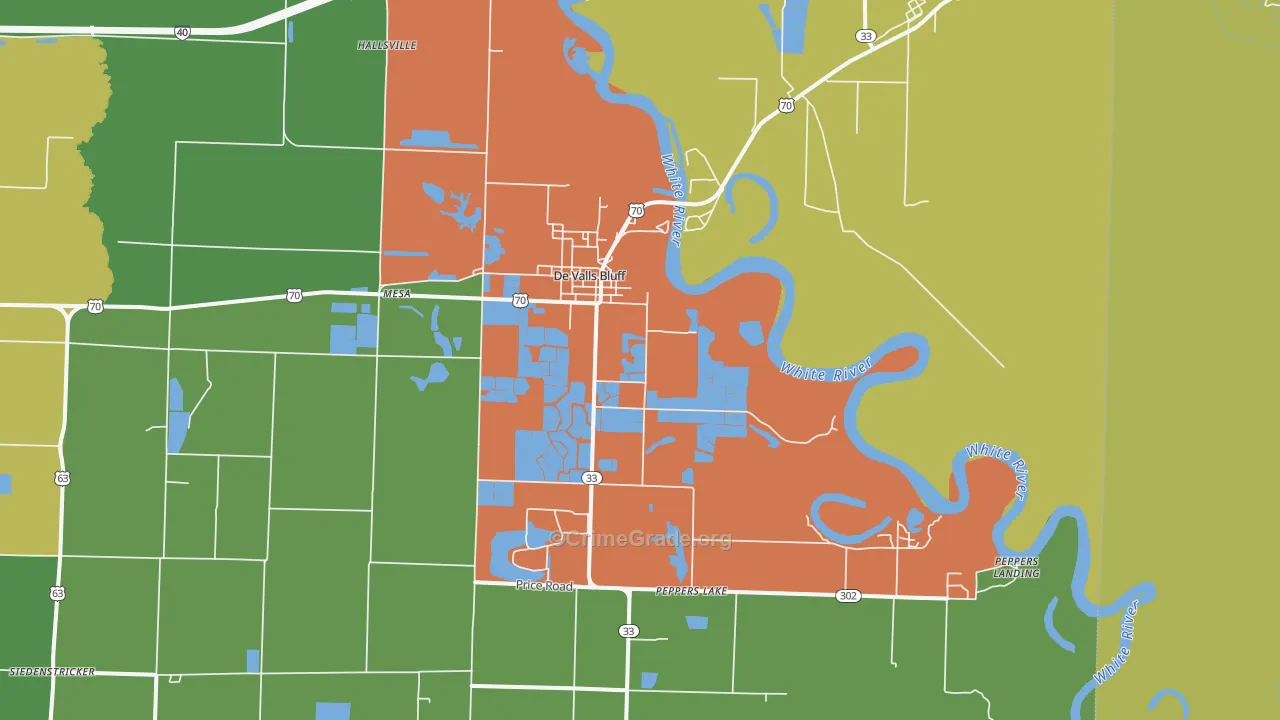 DeValls Bluff, AR Map of Vandalism Rates