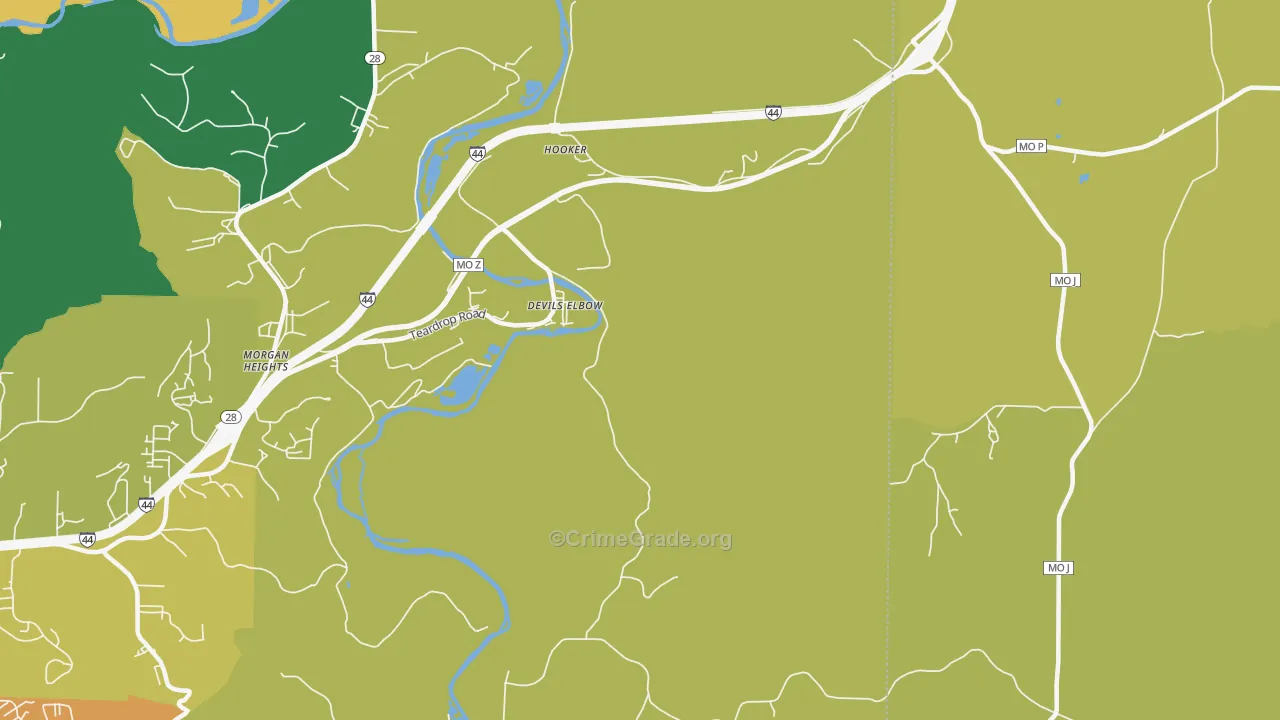 Devils Elbow, MO Map of Vandalism Rates
