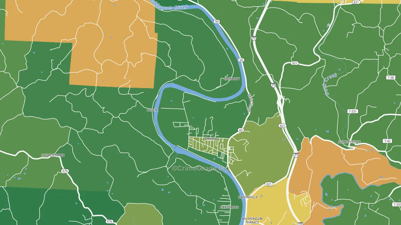 Devola, OH Map of Vandalism Rates