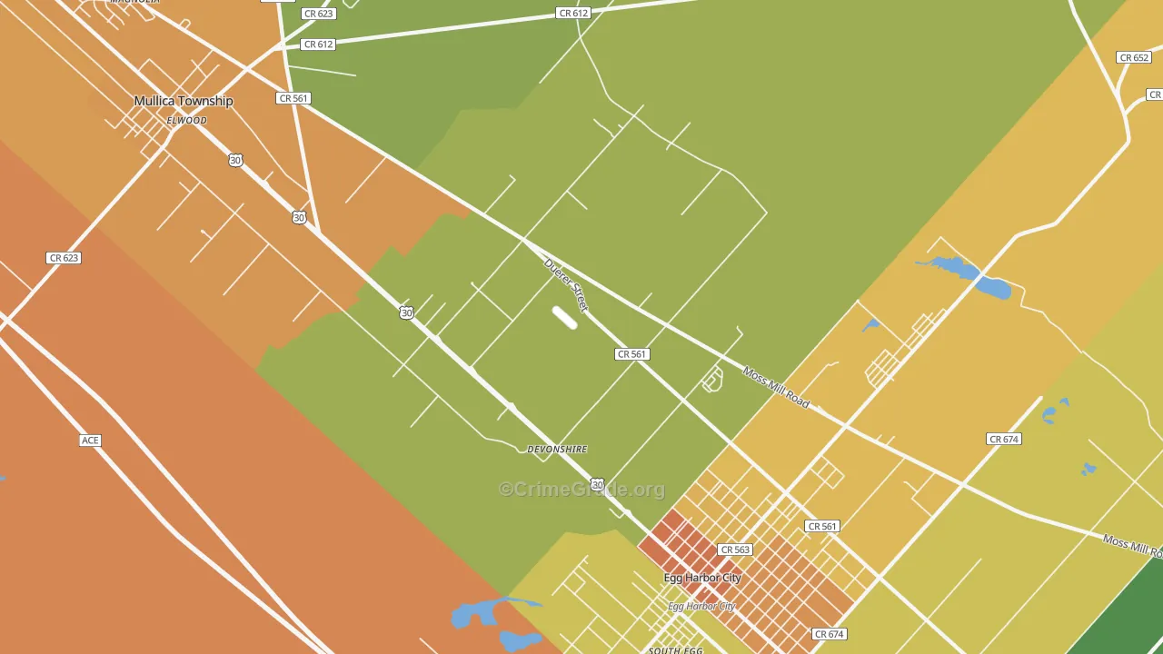 Devonshire, NJ Map of Vandalism Rates