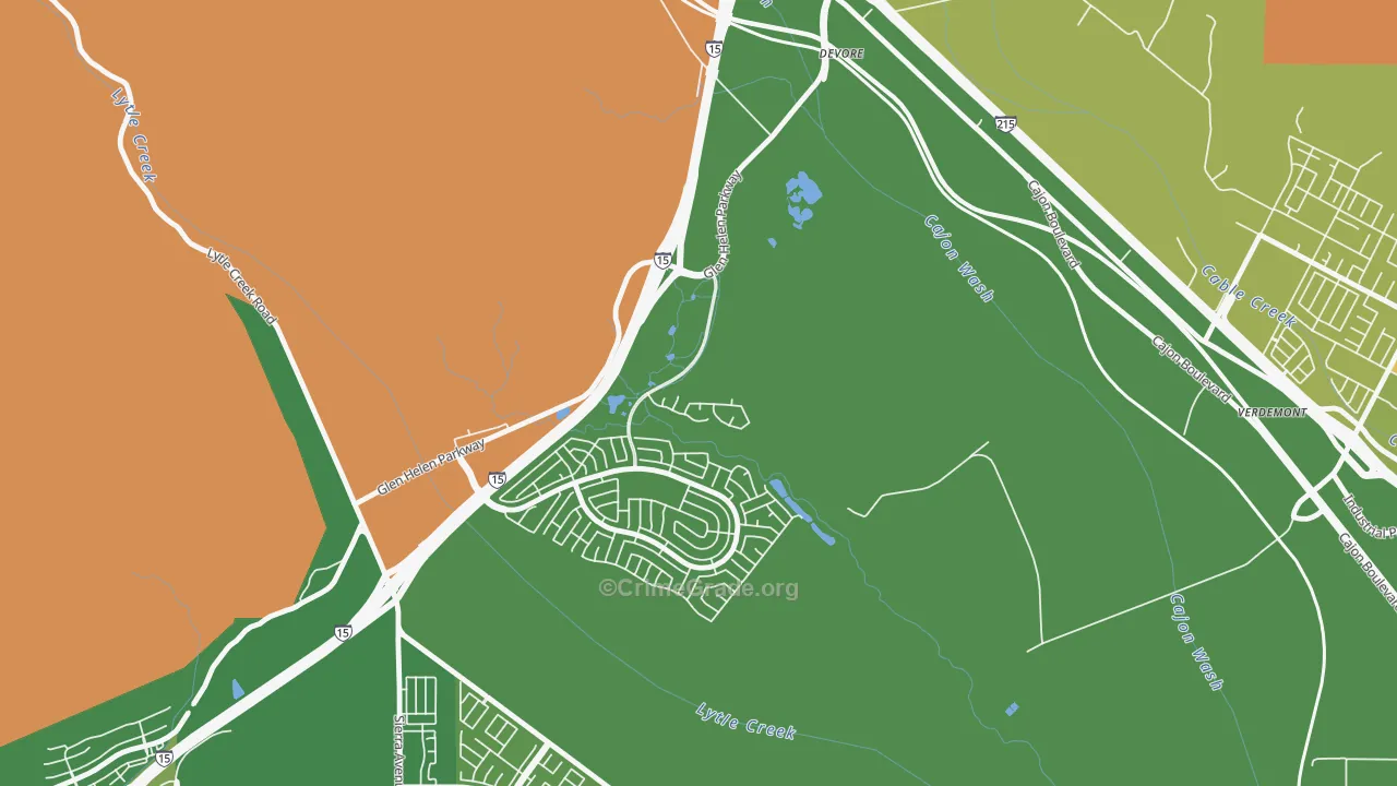 Devore, CA Map of Vandalism Rates
