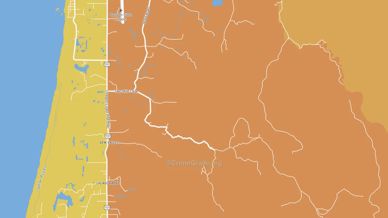 Dew Valley, OR Map of Vandalism Rates
