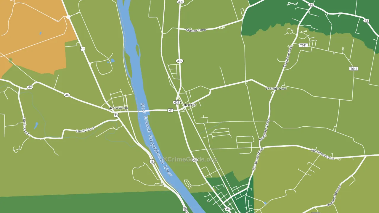 Dewart, PA Map of Vandalism Rates