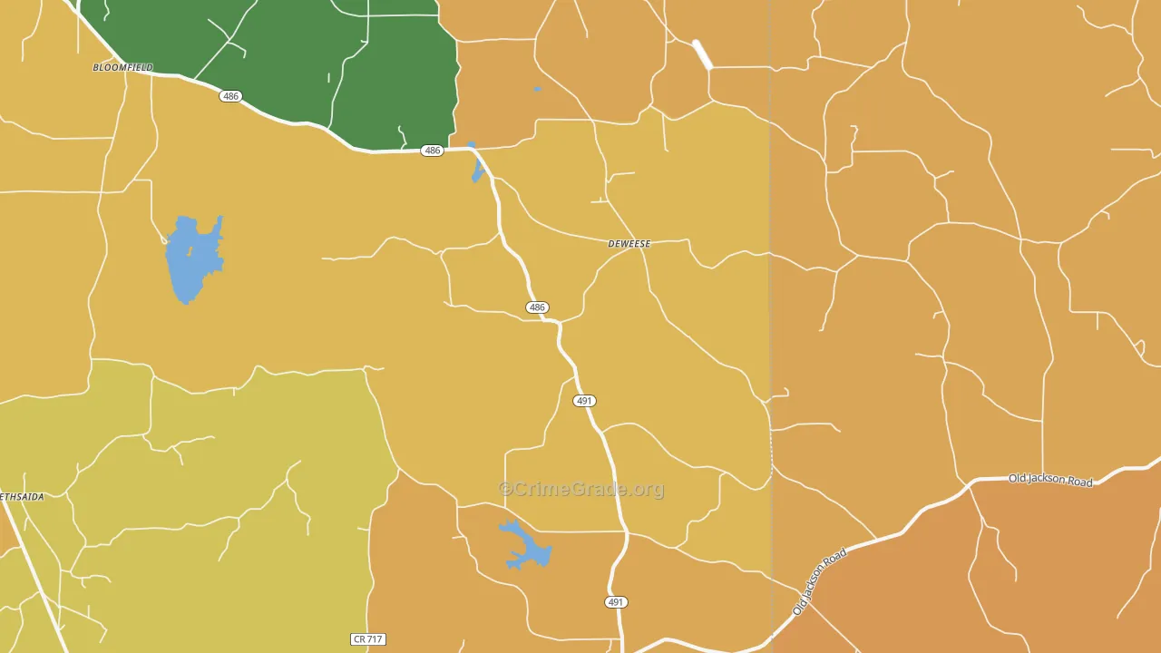 DeWeese, MS Map of Vandalism Rates