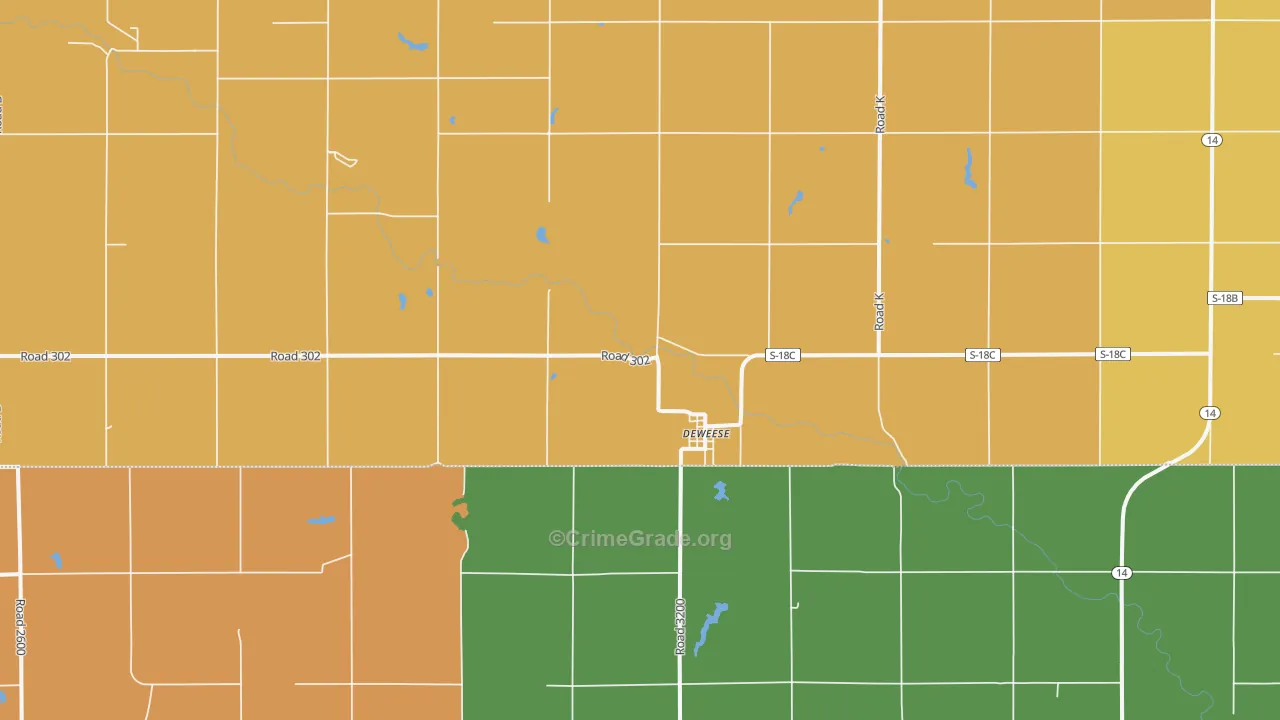 Deweese, NE Map of Vandalism Rates