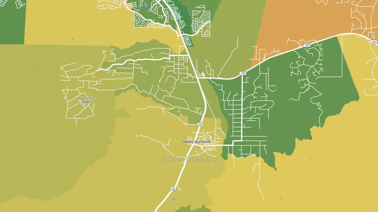 Dewey-Humboldt, AZ Map of Vandalism Rates