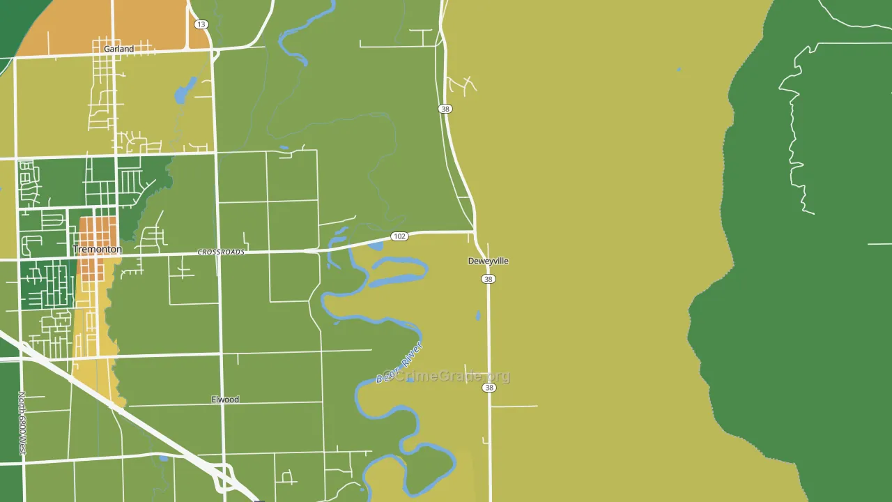 Deweyville, UT Map of Vandalism Rates