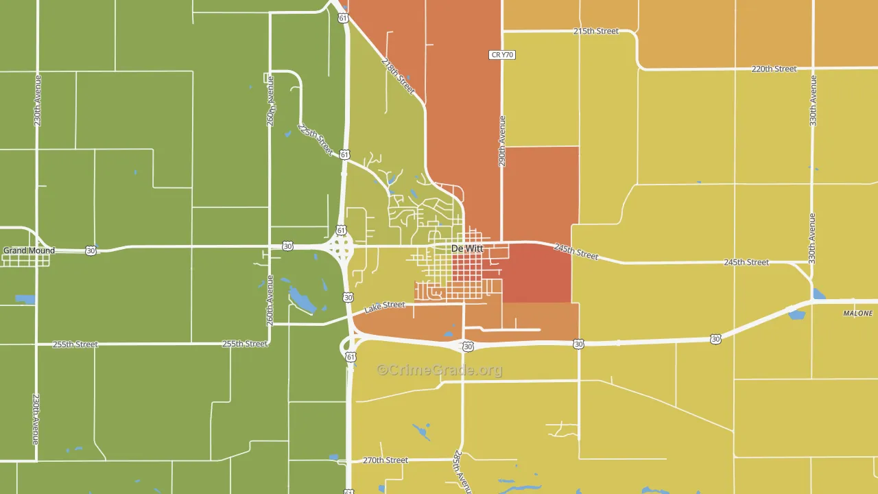DeWitt, IA Map of Vandalism Rates