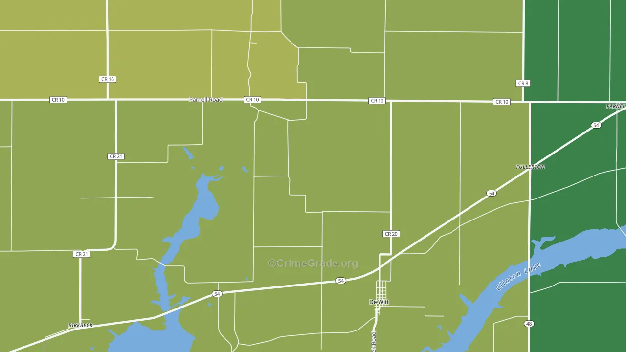 Dewitt, IL Map of Vandalism Rates