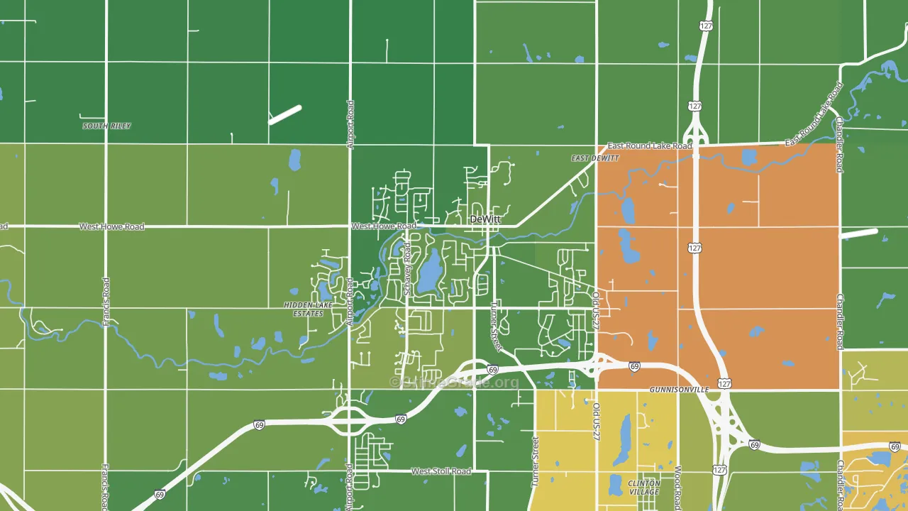 Dewitt, MI Map of Vandalism Rates