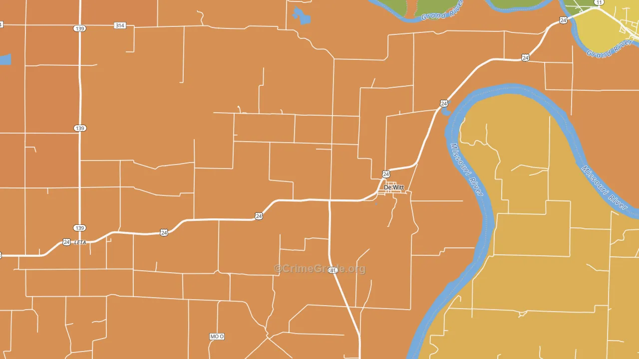 DeWitt, MO Map of Vandalism Rates