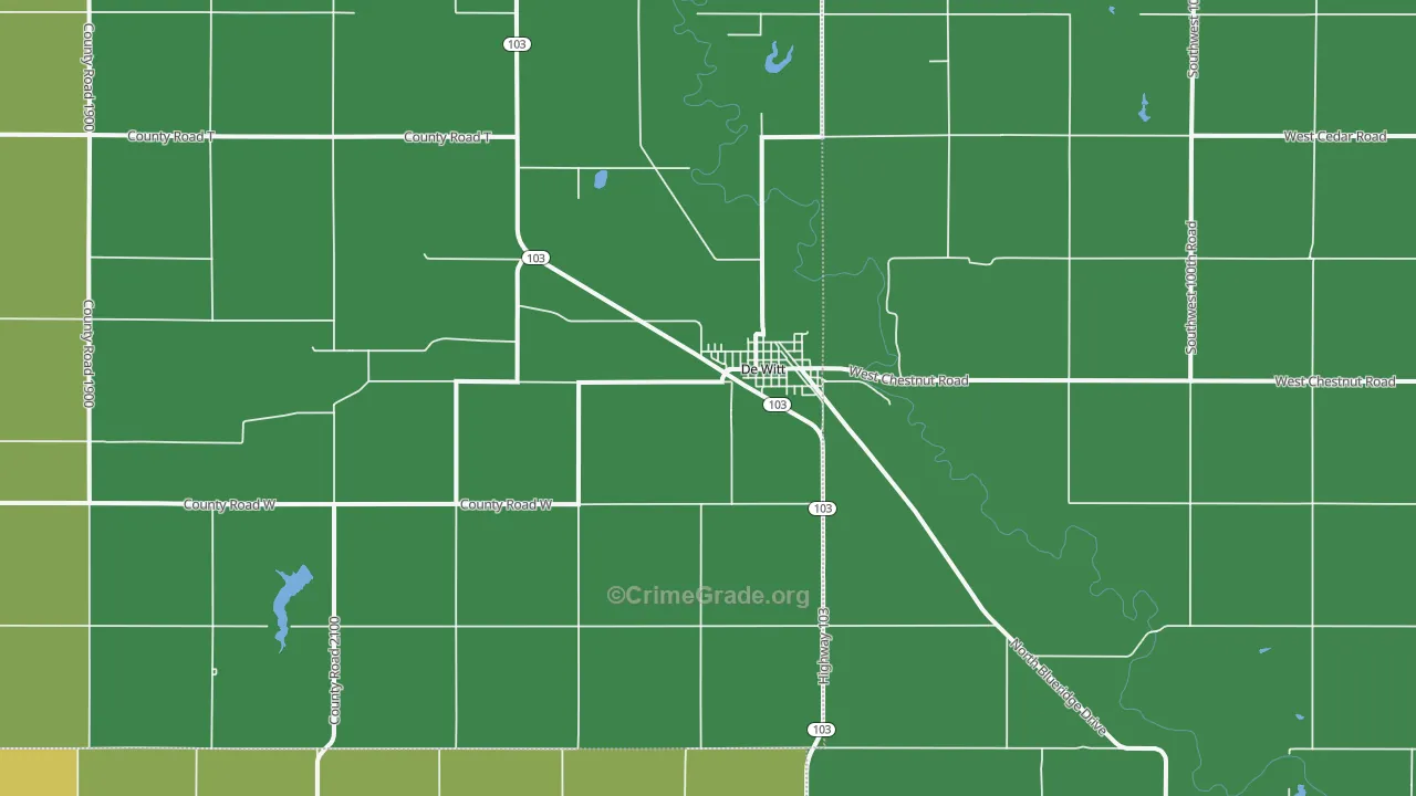 DeWitt, NE Map of Vandalism Rates