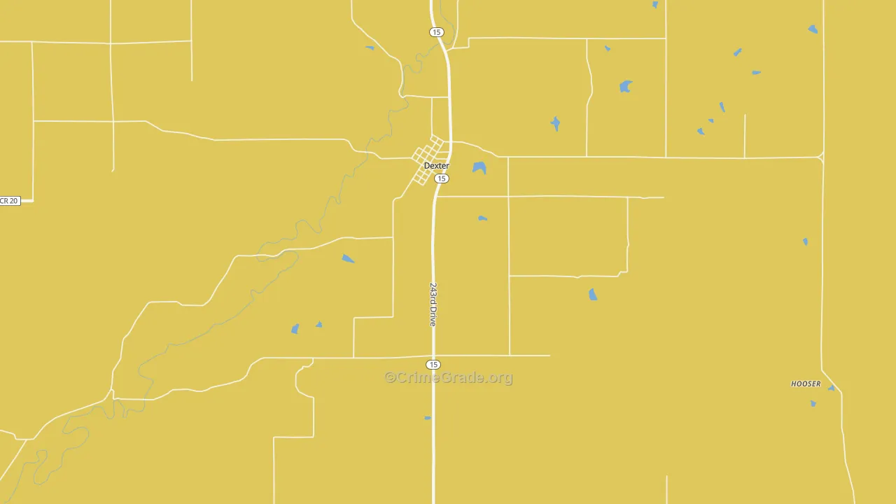 Dexter, KS Map of Vandalism Rates