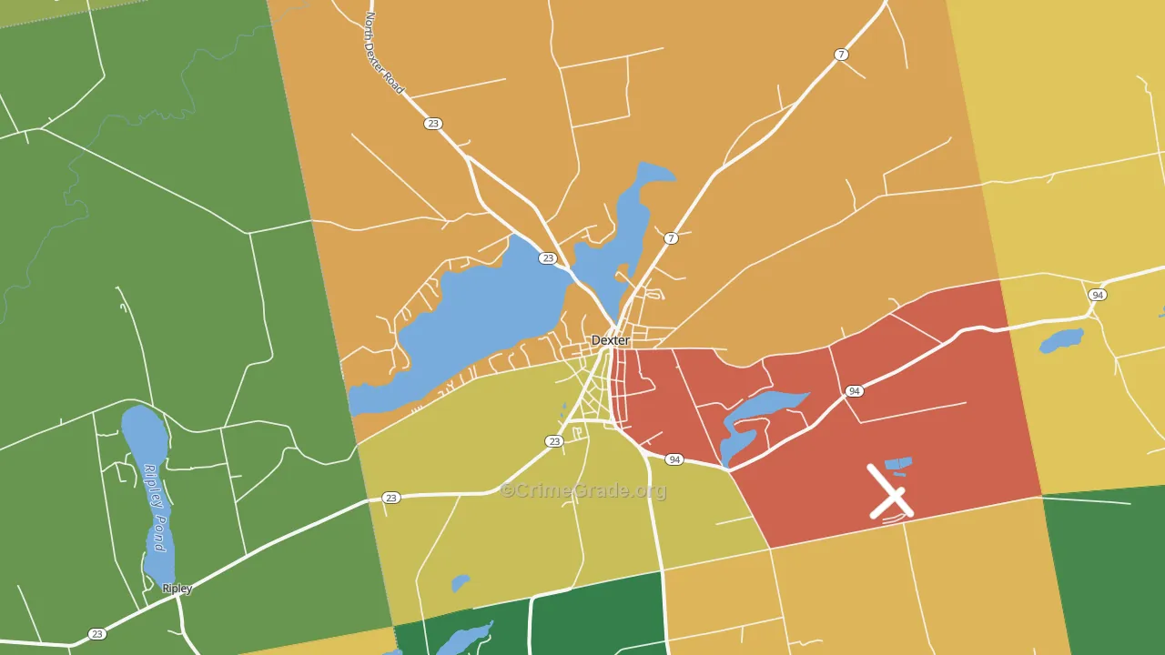 Dexter, ME Map of Vandalism Rates