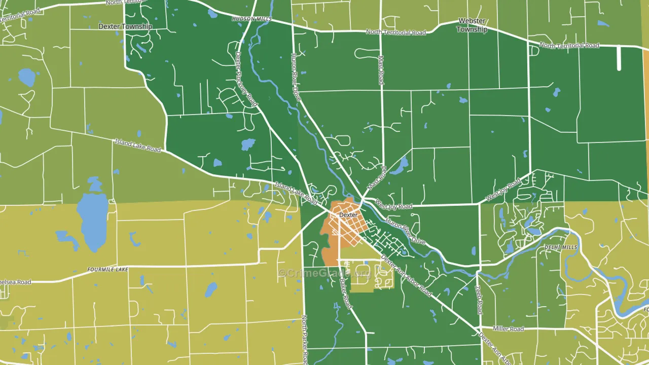 Dexter, MI Map of Vandalism Rates
