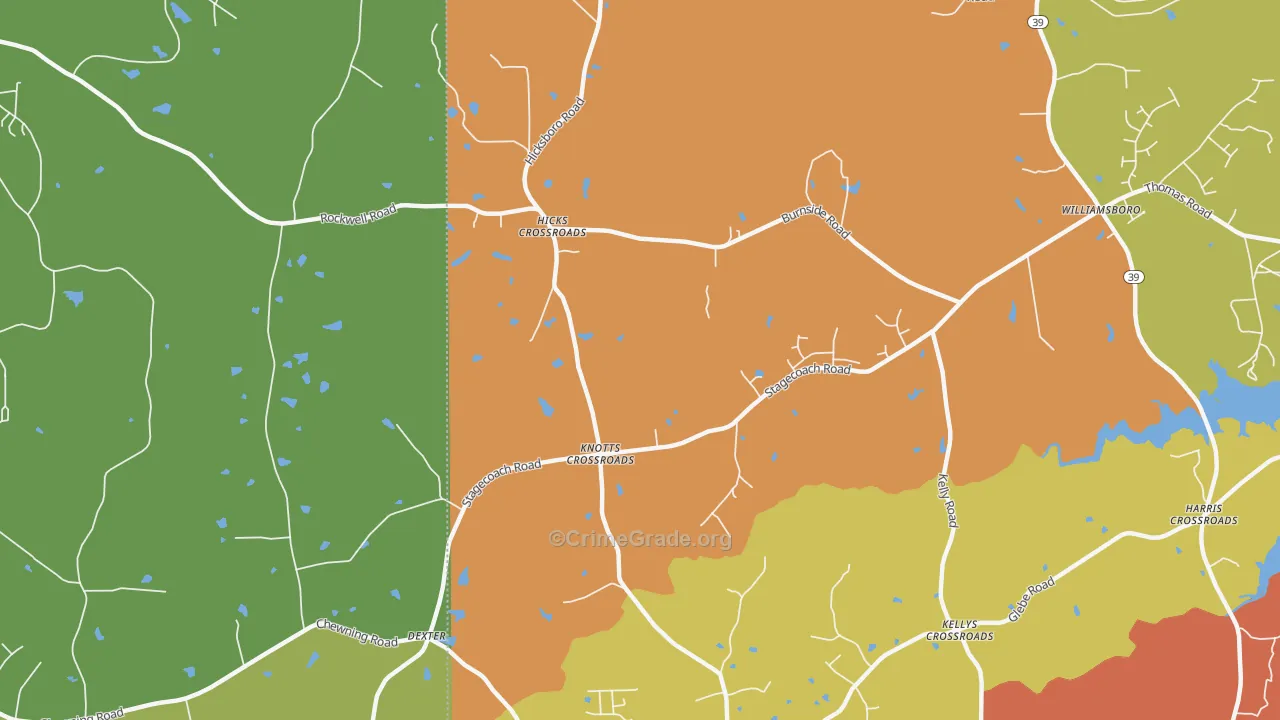 Dexter, NC Map of Vandalism Rates