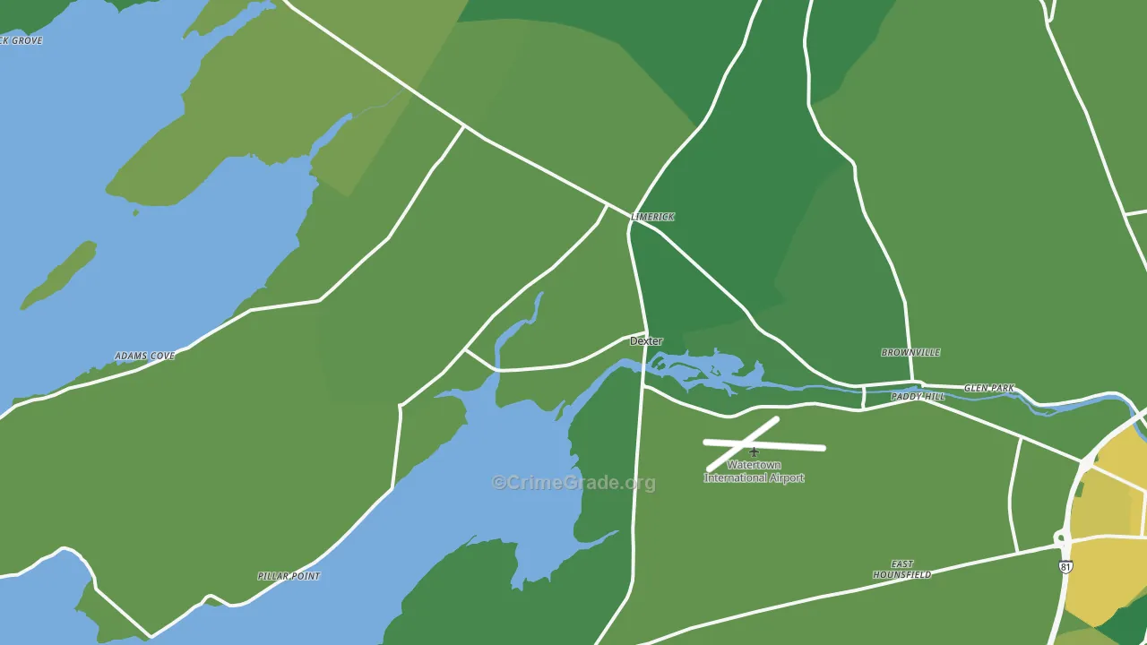 Dexter, NY Map of Vandalism Rates