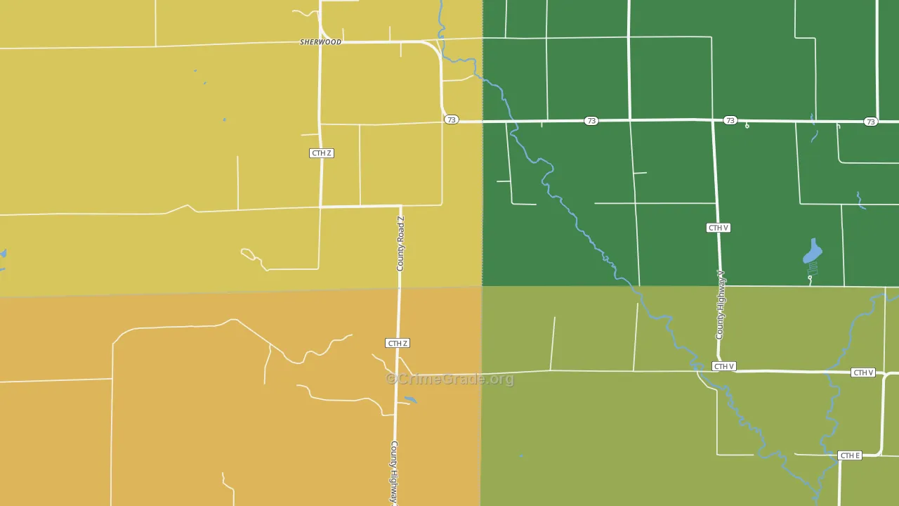 Dexterville, WI Map of Vandalism Rates