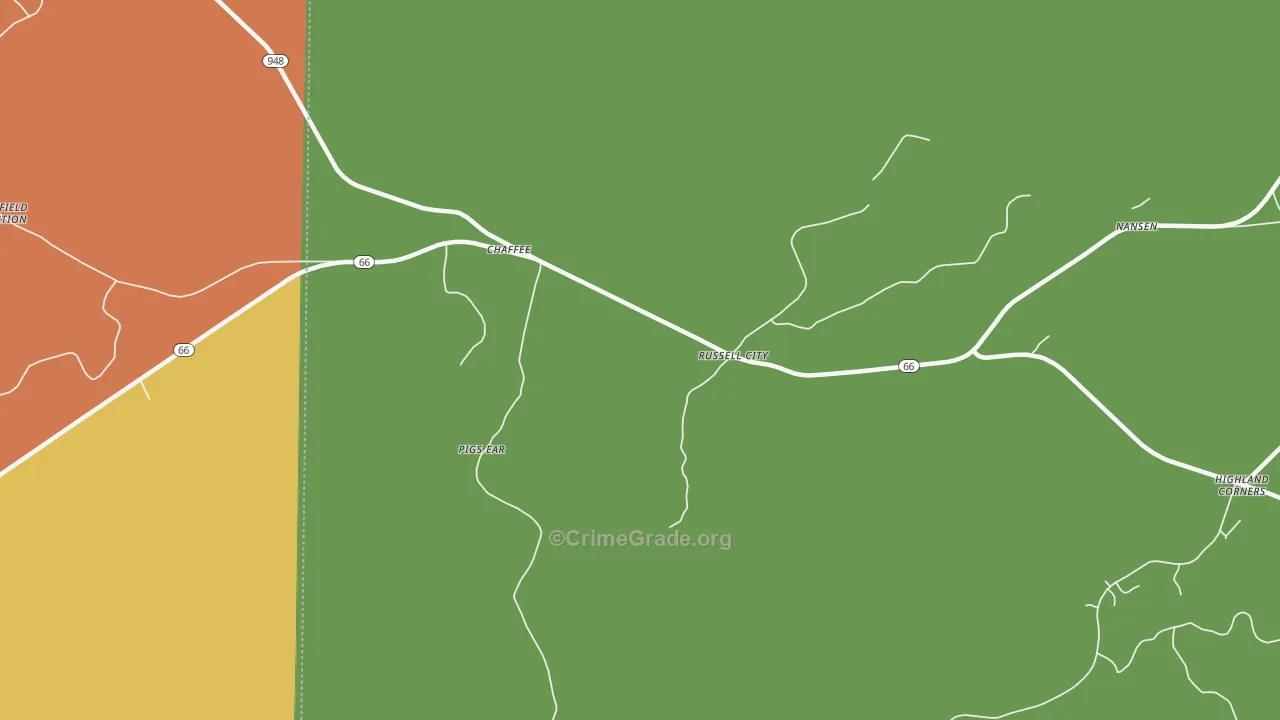 DeYoung, PA Map of Vandalism Rates