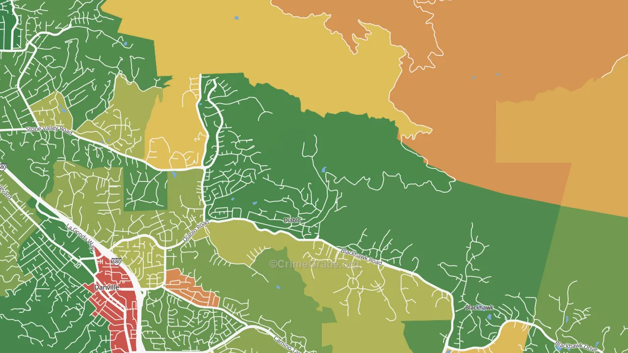 Diablo, CA Map of Vandalism Rates
