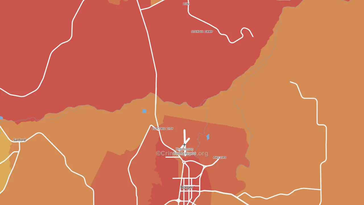 Dial, TX Map of Vandalism Rates