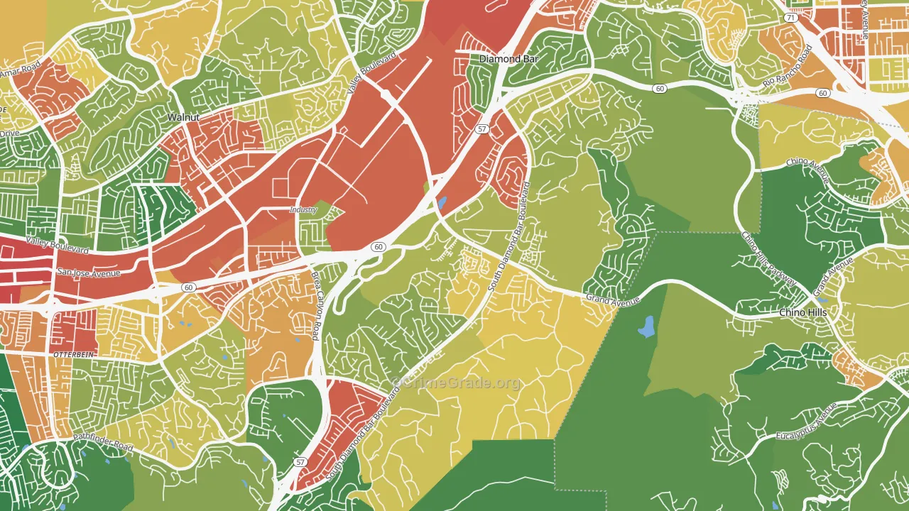 Diamond Bar, CA Map of Vandalism Rates