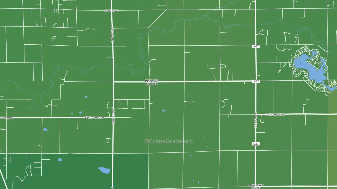 Diamond Springs, MI Map of Vandalism Rates