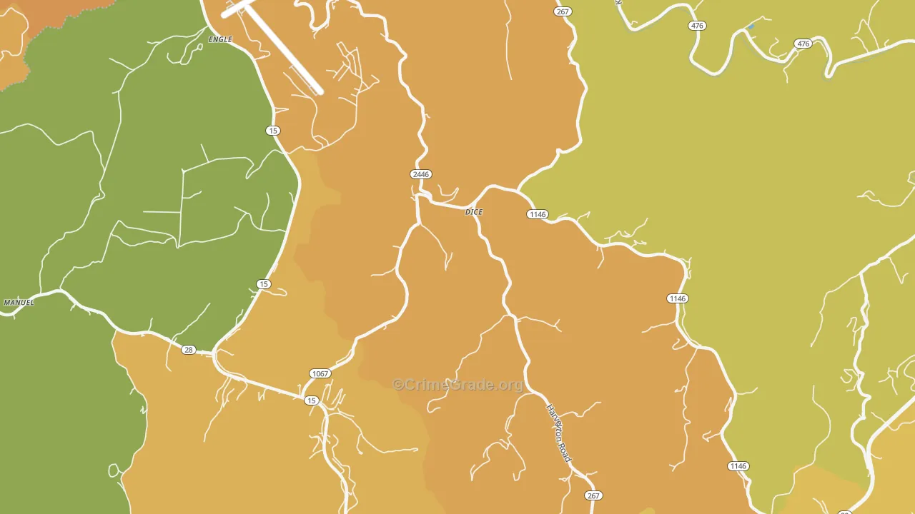 Dice, KY Map of Vandalism Rates