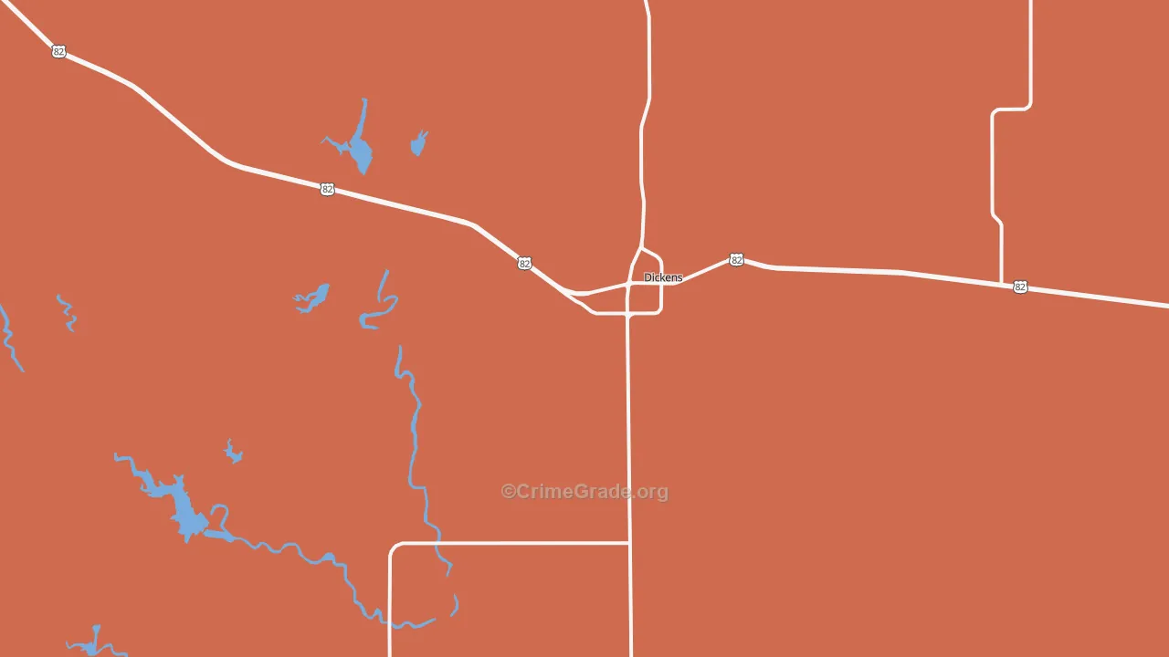 Dickens, TX Map of Vandalism Rates