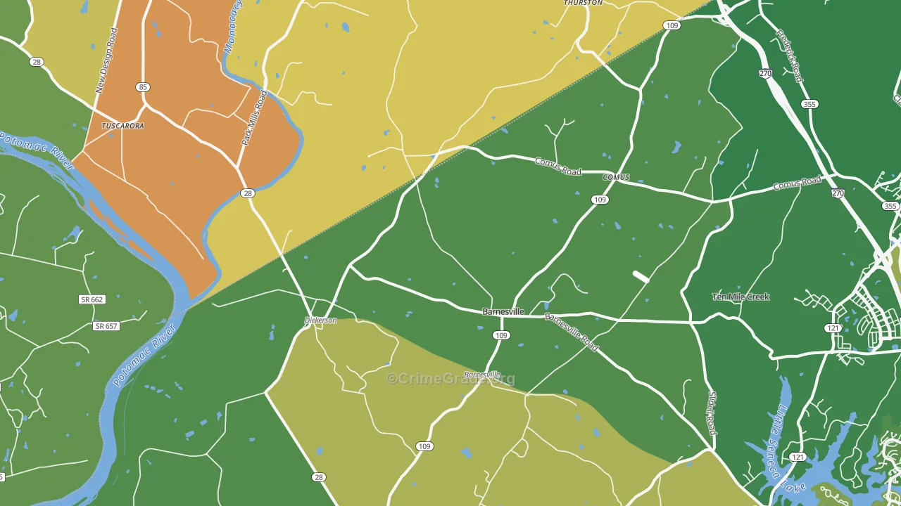 Dickerson, MD Map of Vandalism Rates