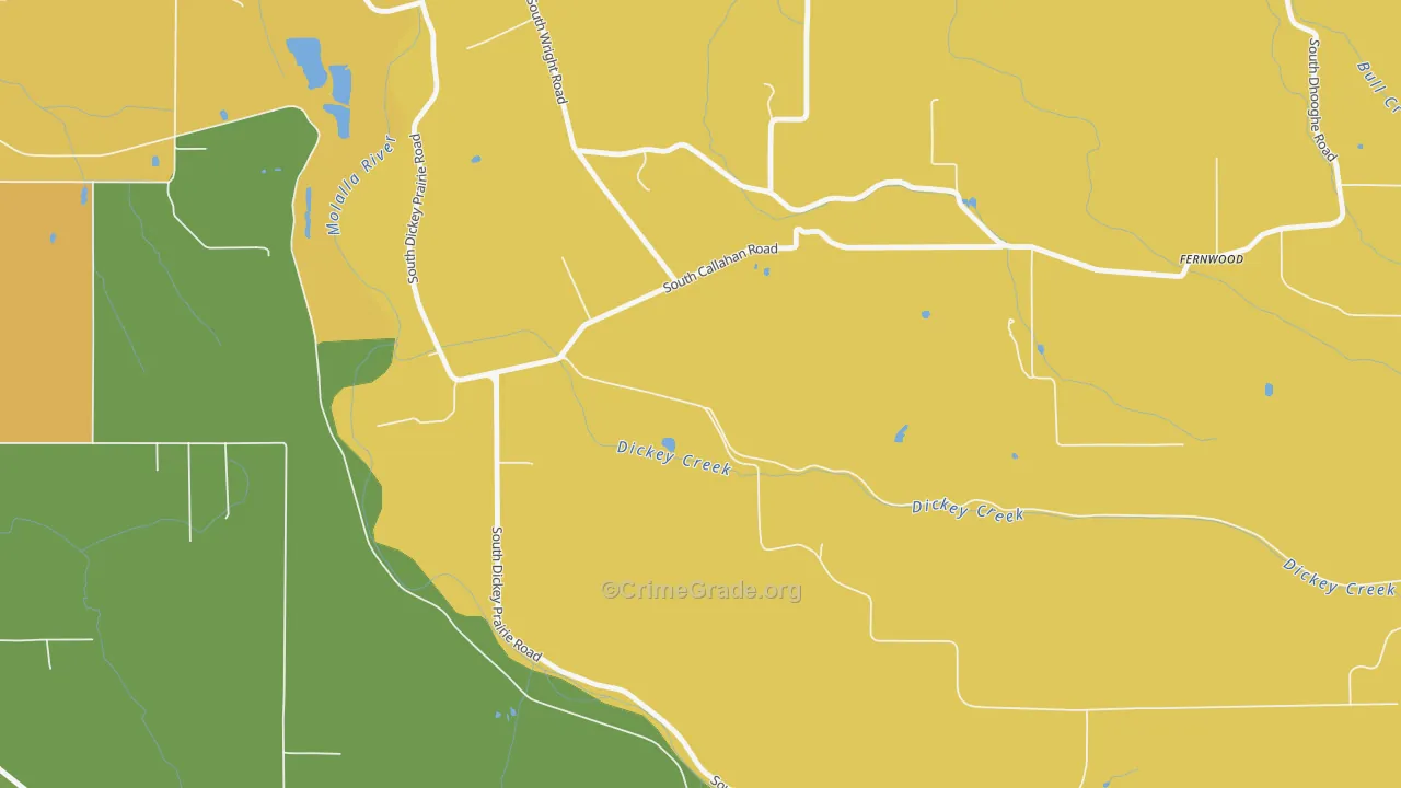 Dickey Prairie, OR Map of Vandalism Rates
