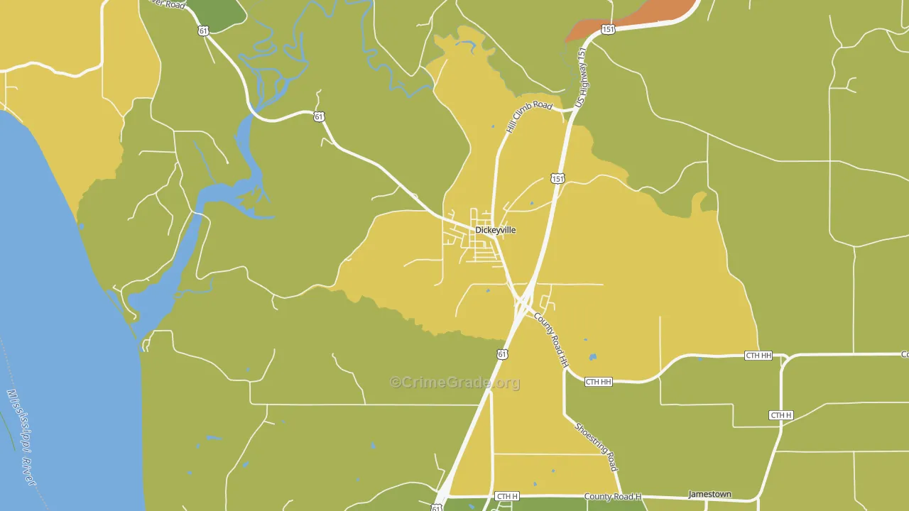 Dickeyville, WI Map of Vandalism Rates